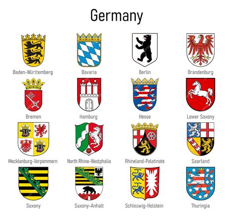 Wappen der Länder Deutschlands Alle deutschen Regionen Emblemsammlung ...