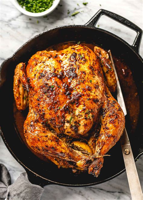 Roasted Chicken Recipe with Garlic Herb Butter – Whole Roast Chicken Recipe — Eatwell101