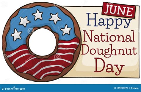 Doughnut Decorated with American Design To Celebrate National Donut Day, Vector Illustration ...