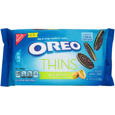 Buy OREO Thins Chocolate Sandwich Cookies, Pistachio Flavored Creme, 1 Resealable 10.1 oz Pack ...