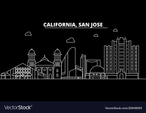 San jose silhouette skyline usa - jose Royalty Free Vector