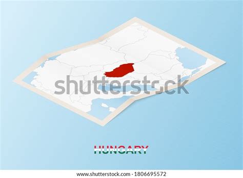 Folded Paper Map Hungary Neighboring Countries Stock Vector (Royalty ...