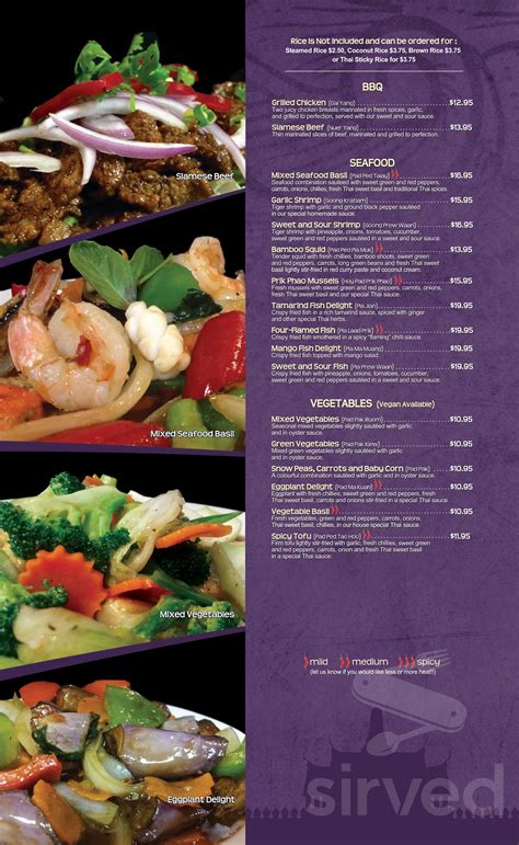 Bangkok Thai Cuisine menu in Newmarket, Ontario, Canada