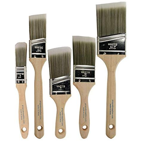 Pro-Grade Home Wall / Trim House Paint Brush Set - for Cabinet Decks Fences Interior Exterior ...