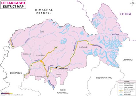 Uttarkashi District Map