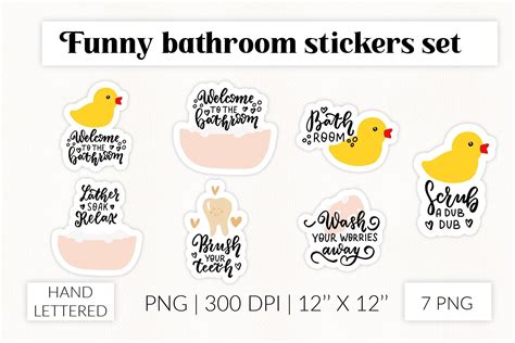 Funny Bathroom Stickers. Funny Routine Graphic by StudioSVG · Creative ...