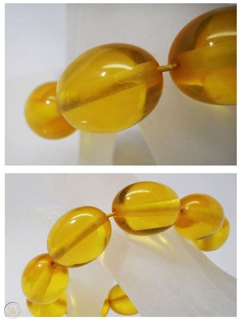 Vintage Bakelite? Lucite? Yellow Bead Bakelite Stretch Bracelet ...