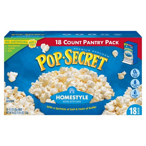 Pop Secret Microwave Popcorn Homestyle, 3 Oz, 18 Ct - Walmart.com - Walmart.com