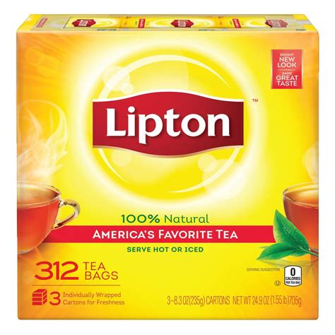 Lipton Tea Bags, Naturally Smooth Taste, American Tea, Black Tea, 312 Ct - Walmart.com