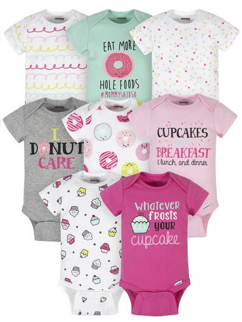 Onesies® Brand Baby Girl Short Sleeve Onesies Bodysuits, 8-Pack ...