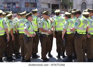 Group Chilean Police Officers Traditional Uniform Stock Photo ...