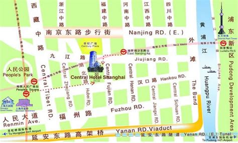 Location and Map of Central Hotel Shanghai