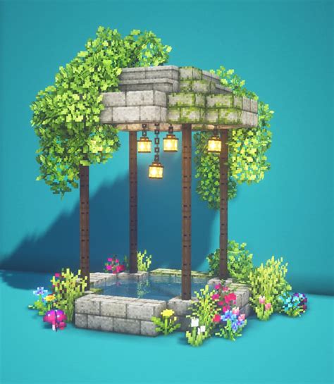 Minecraft Fairy Wishing Well 🍄🌿 Magical Fairy Tail Aesthetic ...