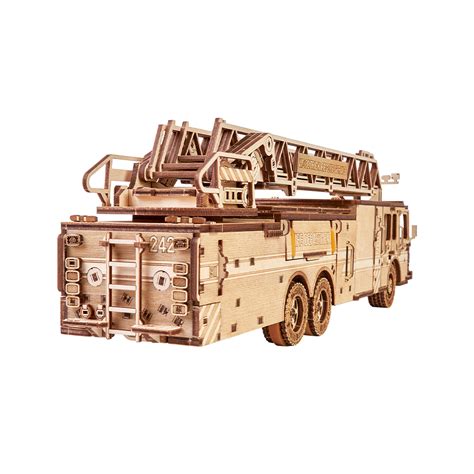 Rescue Firetruck - New 3D wooden mechanical model kit for adults – Wood Trick