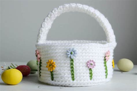 Flower Easter Basket Free Crochet Pattern - Nana's Crafty Home