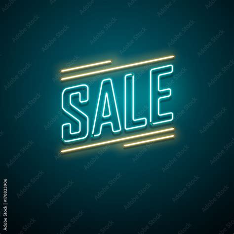 Neon sale sign. Vector illustration. Stock Vector | Adobe Stock