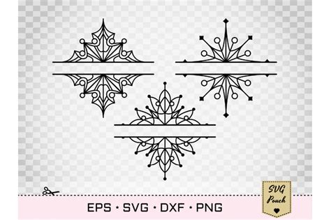 Snowflake Split Monogram svg By SVGPouch | TheHungryJPEG