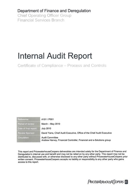 Internal Audit Report - 19+ Examples, Format, Pdf