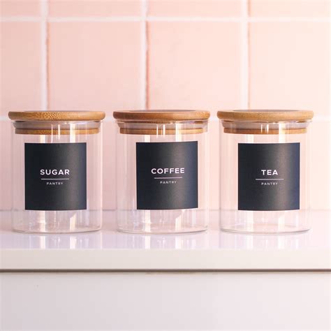 Set of 3 glass jars with labels – The Little Things