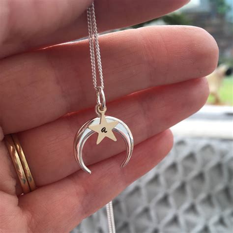 Personalised Moon And Star Necklace By Penny Masquerade | notonthehighstreet.com