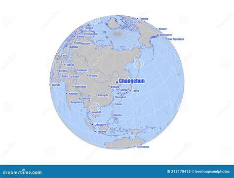 Map Showing Changchun,China on the World Map. Stock Illustration ...