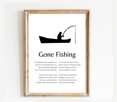 Gone Fishing Poem Ready to Print, Memorial Table Poem, Remembrance Poem, Celebration of Life ...