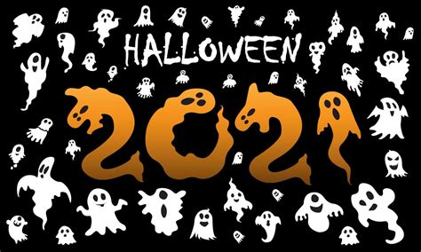 Halloween seamless pattern design with ghost 7203360 Vector Art at Vecteezy