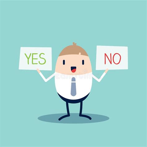 Yes Or No Sign Business Man Cartoon Character Stock Vector - Image: 50173188