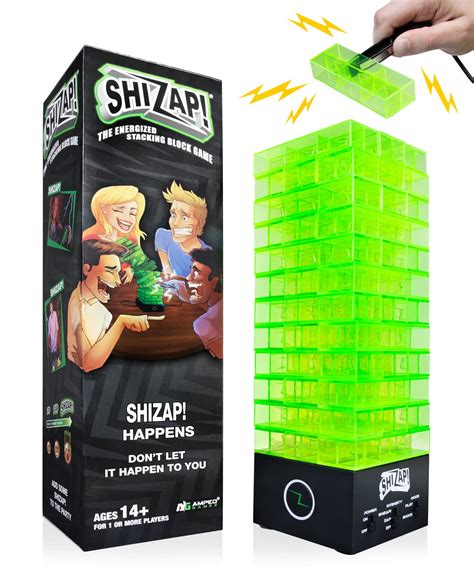 Buy ShiZap! Electric Shock Stacking Block Game - Light Up LED Tumble ...