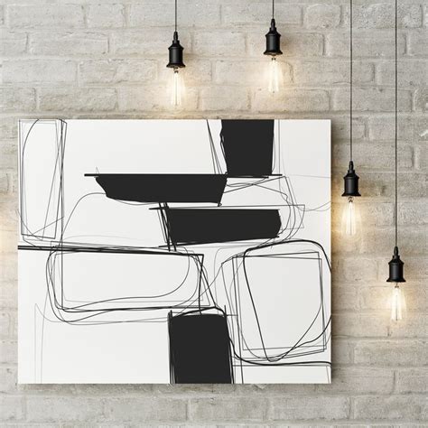 Line Art Print Abstract Painting Black and White Print | Etsy in 2021 ...