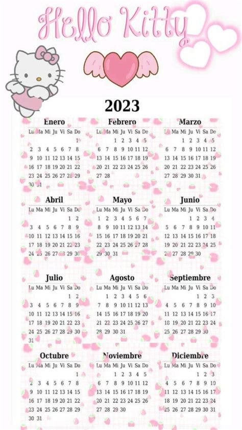 Calendario 2023 hello kitty