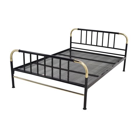 Black with Gold Trim Full Metal Bed | 26% Off | Kaiyo