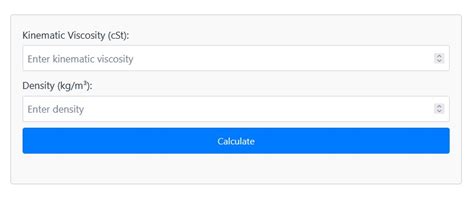 Kinematic Viscosity to Dynamic Viscosity Calculator