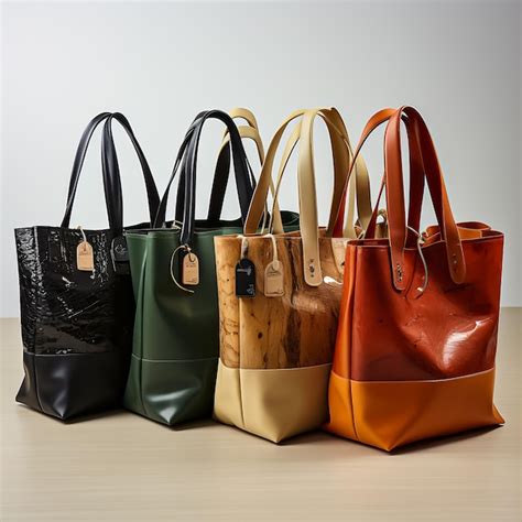 Premium AI Image | gallery of different bags styles made from recycled