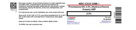 PROCTOZONE–HC® 2.5% (Hydrocortisone Cream, USP 2.5%) FOR EXTERNAL USE ONLY • NOT FOR OPHTHALMIC USE