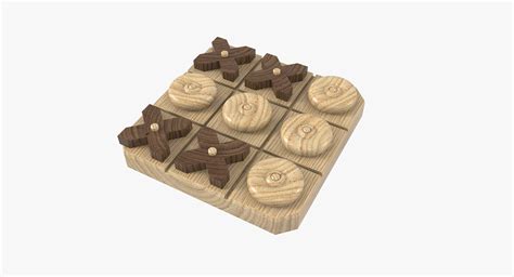 Tic-tac-toe wooden board 3D model - TurboSquid 1241016