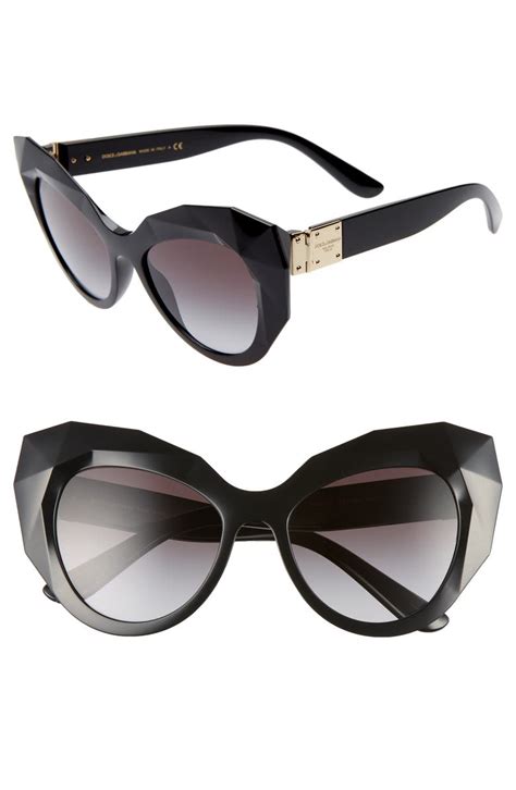 Dolce&Gabbana 52mm Gradient Beveled Cat Eye Sunglasses | Nordstrom