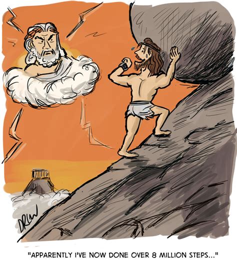 Cartoons I Drew: Sisyphus and the Fitness Tracker