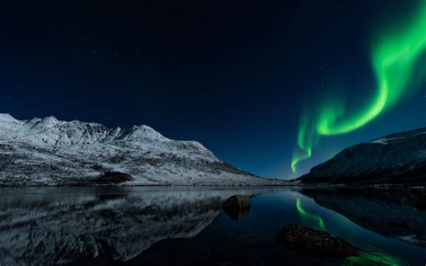 landscape, night, nature, reflection, aurorae, moonlight, atmosphere ...