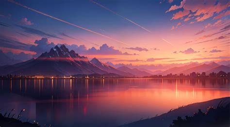 1620x216 Resolution Anime Sunset HD AI 2023 Art 1620x216 Resolution Wallpaper - Wallpapers Den