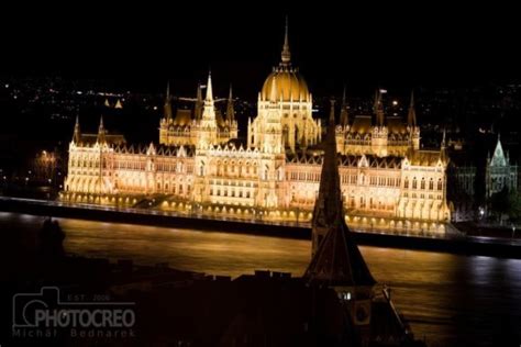 Hungarian Parliament at Night Graphic by photocreo · Creative Fabrica