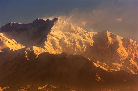 Kanchenjunga Mountain peak of Himalayas covered with snow by Srijan Roy ...