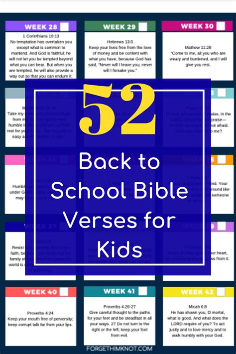 52 Back To School Bible Verses Free Printable - Forget Him Knot