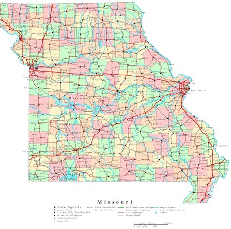 Printable Missouri County Map