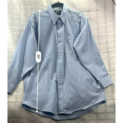 stafford, men dress shirt, long sleeve, color blue,... - Depop