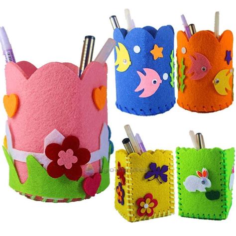 Colored Creative Handcrafts Felt Pencil Holder Felt Craft Toys DIY Handmake 3D | Arts and crafts ...