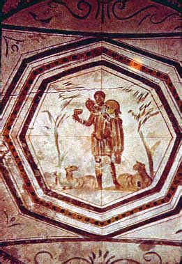 The Good Shepherd Painting Catacombs Christian Catacomb Early Shepherd Catacombs Painting ...