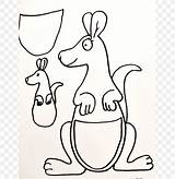 Kangaroo In Pouch Drawing sketch template