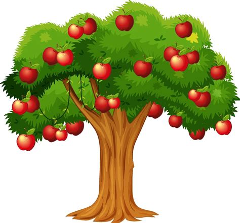 Apple tree isolated on white background 2046887 Vector Art at Vecteezy