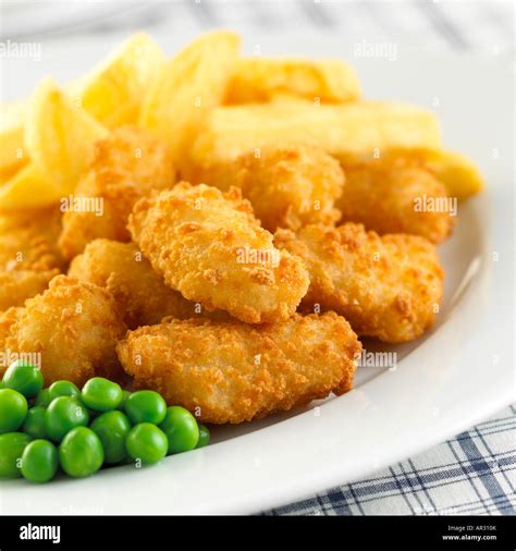 Scampi Chips & Peas 1 Stock Photo, Royalty Free Image: 15921810 - Alamy